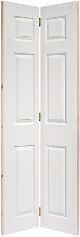 White Moulded Textured 6P Bi-Fold